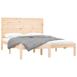 Berkfield Home Bed Frame Solid Wood 120x200 cm in Brown - Size: Small Double - thumbnail 3
