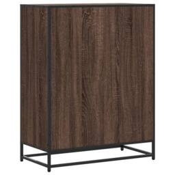 Berkfield Home Shoe Cabinet Brown Oak 75x38x97.5 cm Engineered Wood & Metal - thumbnail 6
