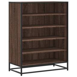 Berkfield Home Shoe Cabinet Brown Oak 75x38x97.5 cm Engineered Wood & Metal