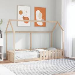 Berkfield Home Kids' House Bed Frame without Mattress 80x200 cm Solid Wood Pine in Brown - thumbnail 2
