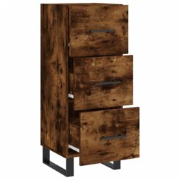 Berkfield Home Sideboard Smoked Oak 34.5x34x90 cm Engineered Wood in Brown - thumbnail 5