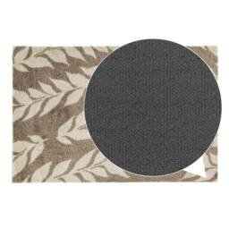 JVL Mega Doormat & Runner - Leaves in Light Brown - Size: 100 cm diameter - thumbnail 5