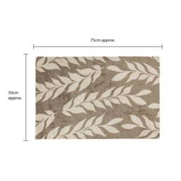 JVL Mega Doormat & Runner - Leaves in Light Brown - Size: 100 cm diameter - thumbnail 7