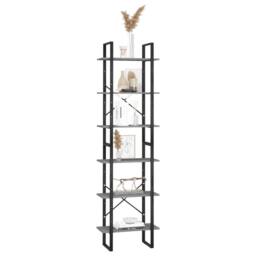 Berkfield Home Storage Shelf Grey 60x30x210 cm Solid Wood Pine - Size: 60 x 30 x 210 cm - thumbnail 5