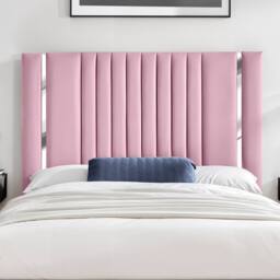 UK Bed Furniture Valencia Gas Lift Storage Upholstered Bed with 48 Inch Headboard in Pink - Size: Super King - thumbnail 2