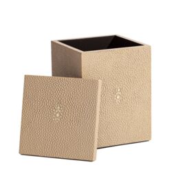 Posh Trading Company Chelsea Cotton Wool Box - Faux Shagreen Natural in Beige - thumbnail 1