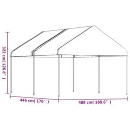 Berkfield Home Gazebo with Roof White 4.46x4.08x3.22 m Polyethylene - thumbnail 5