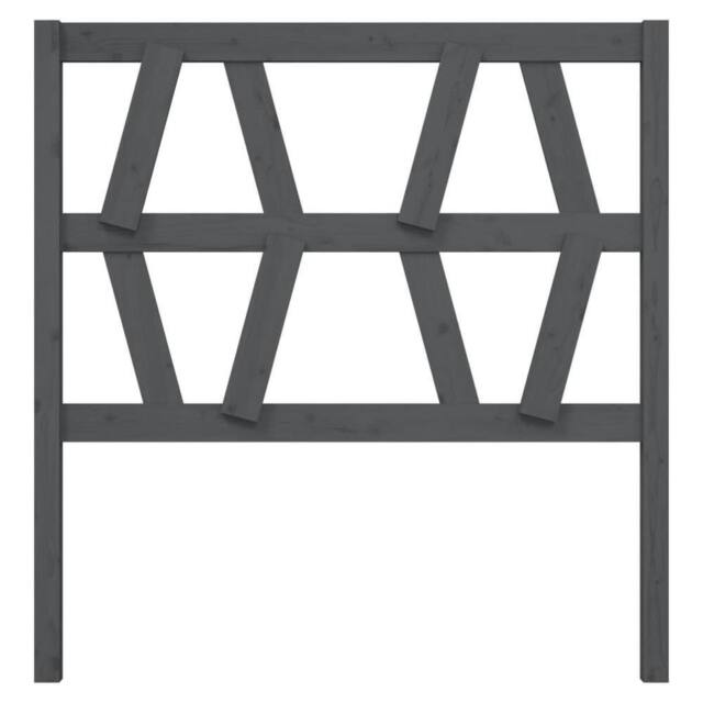 Berkfield Home Beautiful Bed Headboard Grey 96x4x100 cm Solid Wood Pine - Size: 96 x 4 x 100 cm - image 1