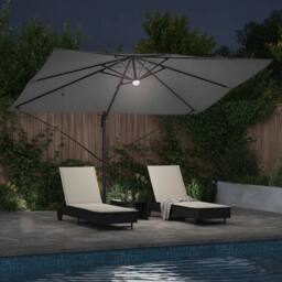 Berkfield Home Cantilever Umbrella - Anthracite Anthracite Polyester Large in Dark Grey - thumbnail 4