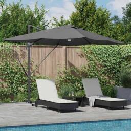 Berkfield Home Cantilever Umbrella - Anthracite Anthracite Polyester Large in Dark Grey - thumbnail 2