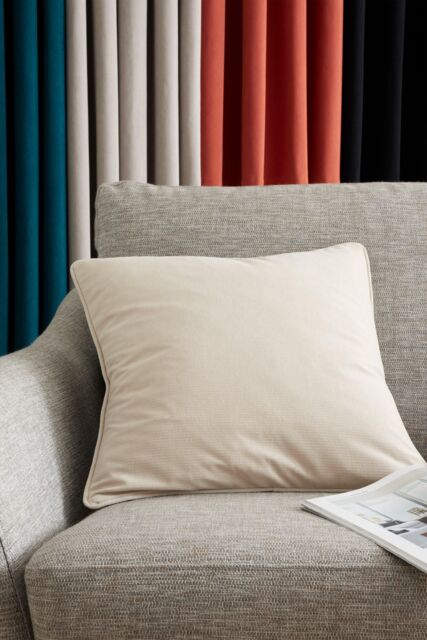 Catherine Lansfield 'Wilson Velvet' Cushion in Natural - Size: 45 cm x 45 cm