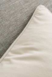 Catherine Lansfield 'Wilson Velvet' Cushion in Natural - Size: 45 cm x 45 cm - thumbnail 2