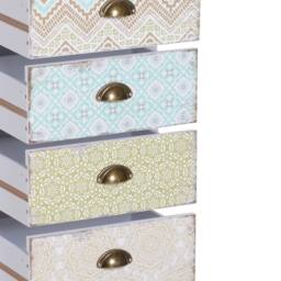 STILVORA 5 Drawer Chest with wooden structure in multicolour in White - thumbnail 8