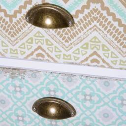 STILVORA 5 Drawer Chest with wooden structure in multicolour in White - thumbnail 7