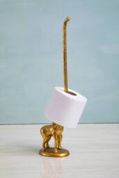 Orsina Fauna Elephant Toilet Roll Holder With Tail in Gold - thumbnail 5