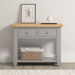 Seconique Windsor 2 Drawer Console Table (Fully Assembled) in Light Grey