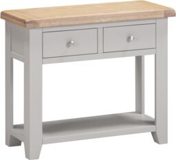 Seconique Windsor 2 Drawer Console Table (Fully Assembled) in Light Grey - thumbnail 2