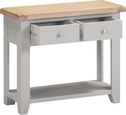 Seconique Windsor 2 Drawer Console Table (Fully Assembled) in Light Grey - thumbnail 4