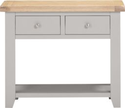 Seconique Windsor 2 Drawer Console Table (Fully Assembled) in Light Grey - thumbnail 3