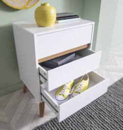 Nöa and Nani Otto Chest of Drawers Tall 3 Drawer in White - thumbnail 3