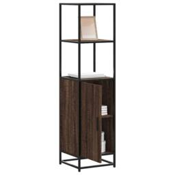 Berkfield Home Highboard Brown Oak 35.5x35x139 cm Engineered Wood & Metal