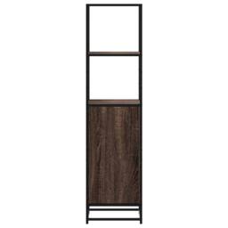 Berkfield Home Highboard Brown Oak 35.5x35x139 cm Engineered Wood & Metal - thumbnail 4