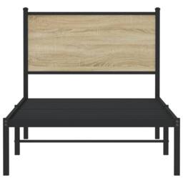 Berkfield Home Metal Bed Frame without Mattress Sonoma Oak 80x200 cm in Brown - thumbnail 5