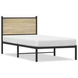 Berkfield Home Metal Bed Frame without Mattress Sonoma Oak 80x200 cm in Brown - thumbnail 1