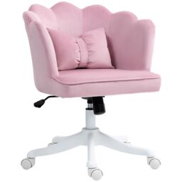 HOMCOM Armless Desk Chair Home Office Chair w/ Wide Seat Tilt Function Pink - thumbnail 2