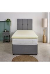 The Foam People Memory Foam Mattress Topper 1 Inch Deep Pressure-Relieving Comfort in White - Size: EU Single