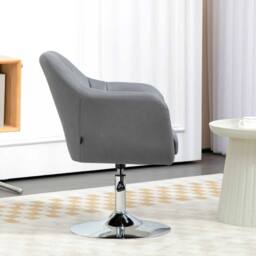 NESTLUNE Stylish Retro Swivel Tub Chair Steel Frame Cushion in Grey - Size: 100 cm x 15 cm - thumbnail 6
