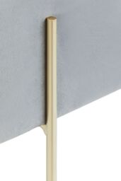 Orsina Square Grey Velvet Accent Stool With Gold Legs, Velvet Upholstered Stool, Contemporary Pouffe For Vanity - thumbnail 5
