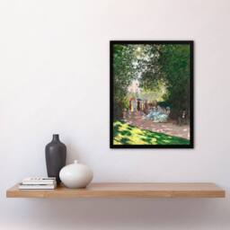 Artery8 Claude Monet Framed Wall Art Print Monceau Park in the Afternoon in Green - Size: A4 - thumbnail 2