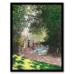 Artery8 Claude Monet Framed Wall Art Print Monceau Park in the Afternoon in Green - Size: A4 - thumbnail 1