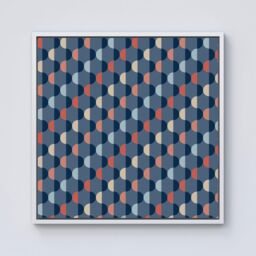 Warren Reed - Designer Geometric Pattern Framed Canvas in Off-White - Size: w40 inch x h40 inch - thumbnail 1
