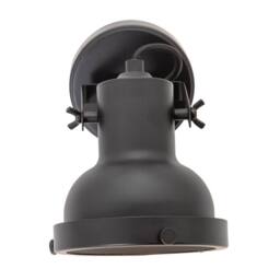 Happy Homewares Vintage & Industrial Matte Black Spot Wall Light Fitting with Grill - thumbnail 5