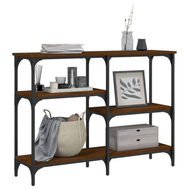 Berkfield Home Decorative Console Table Brown Oak 102x29x75 cm Engineered Wood - Size: 102 x 29 x 75 cm - image 1