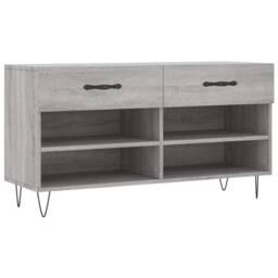 Berkfield Home Shoe Bench Grey Sonoma 102x35x55 cm Engineered Wood - Size: 102 x 35 x 55 cm - thumbnail 3