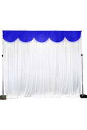 Neel Blue Swag Curtain Panel Ice Silk Detachable Swag Backdrop, 2 Metre in Blue - thumbnail 5