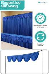 Neel Blue Swag Curtain Panel Ice Silk Detachable Swag Backdrop, 2 Metre in Blue - thumbnail 6