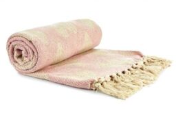 New Edge Blinds Love Collection Cotton Throw in Pink - Size: 228 cm x 254 cm - thumbnail 2