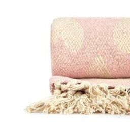 New Edge Blinds Love Collection Cotton Throw in Pink - Size: 228 cm x 254 cm - thumbnail 4