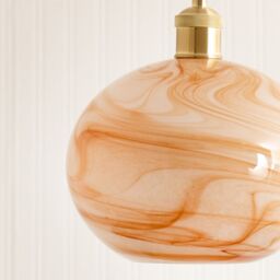 ValueLights Sookie Alabaster Marble Effect Glass Easy Fit Pendant Lamp Shade in Cream - thumbnail 4