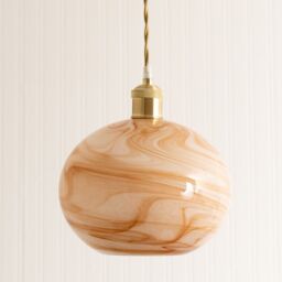 ValueLights Sookie Alabaster Marble Effect Glass Easy Fit Pendant Lamp Shade in Cream