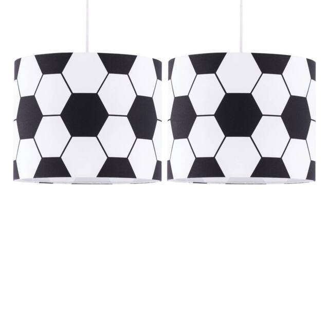 First Choice Lighting Set of 2 Footie - Black & White Football Pendant Shades - image 1