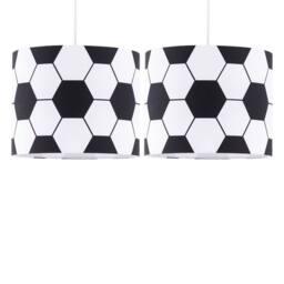 First Choice Lighting Set of 2 Footie - Black & White Football Pendant Shades - thumbnail 1