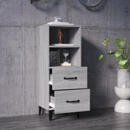 Berkfield Home Sideboard Grey Sonoma 34.5x34x90 cm Engineered Wood - thumbnail 3