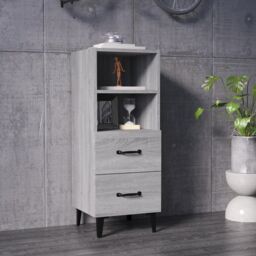 Berkfield Home Sideboard Grey Sonoma 34.5x34x90 cm Engineered Wood - thumbnail 1