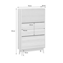 sweeek Wood 3-door shoe cabinet in Beige - thumbnail 7