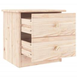 Berkfield Home Beautiful Bedside Cabinet ALTA 43x35x40.5 cm Solid Wood Pine in Natural - thumbnail 4